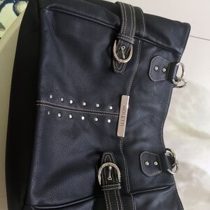Rosetti Black Handbag with Silver Details